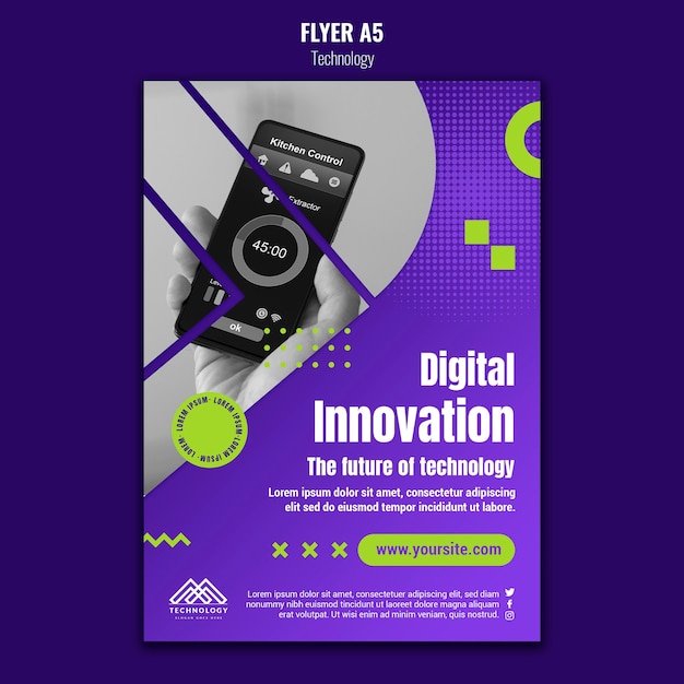 Modelo de folheto de inovação digital