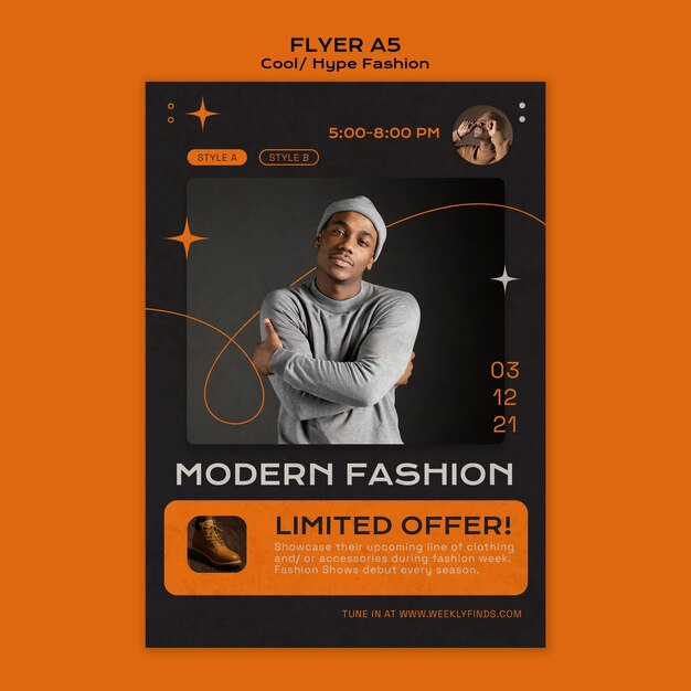 Modelo de folheto de moda legal