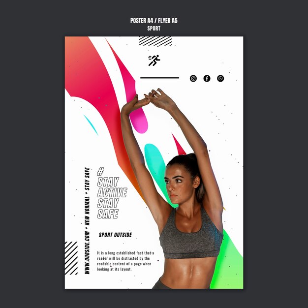Modelo de folheto de motivação para esportes