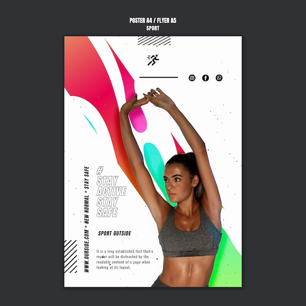 Modelo de folheto de motivação para esportes