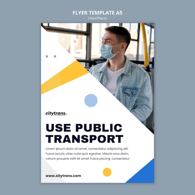 Modelo de folheto de transporte público