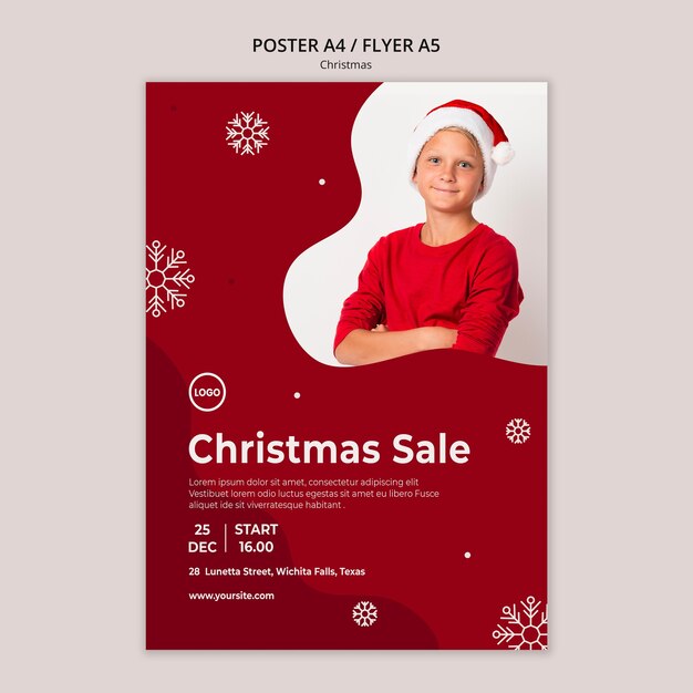 Modelo de folheto de venda de Natal