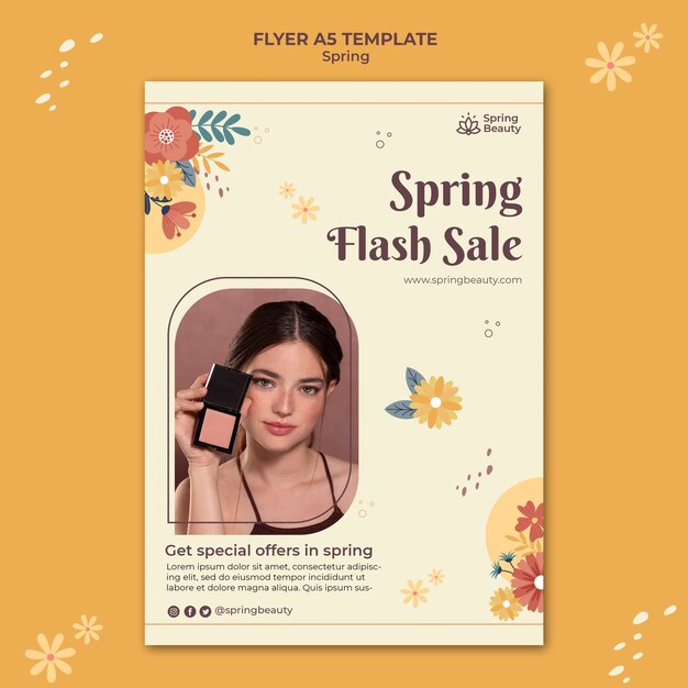 Modelo de folheto de venda flash de primavera