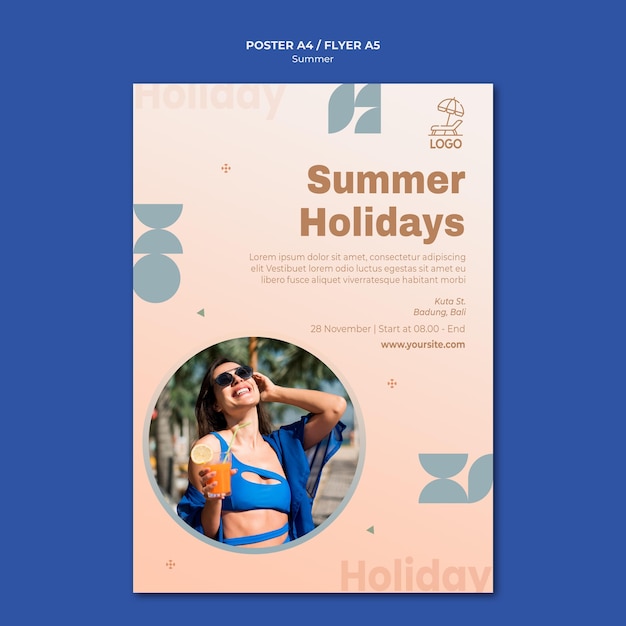 Modelo de folheto de viagens de verão