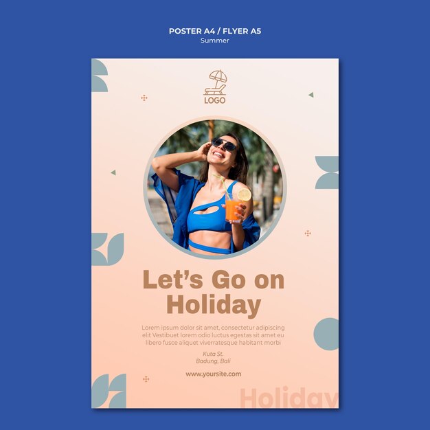 Modelo de folheto de viagens de verão