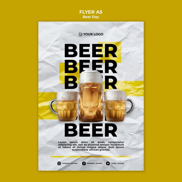 Modelo de folheto - dia da cerveja