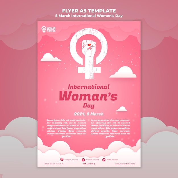 Modelo de folheto do dia internacional da mulher