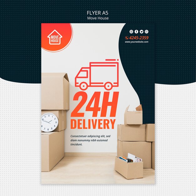 Modelo de folheto - mover casa