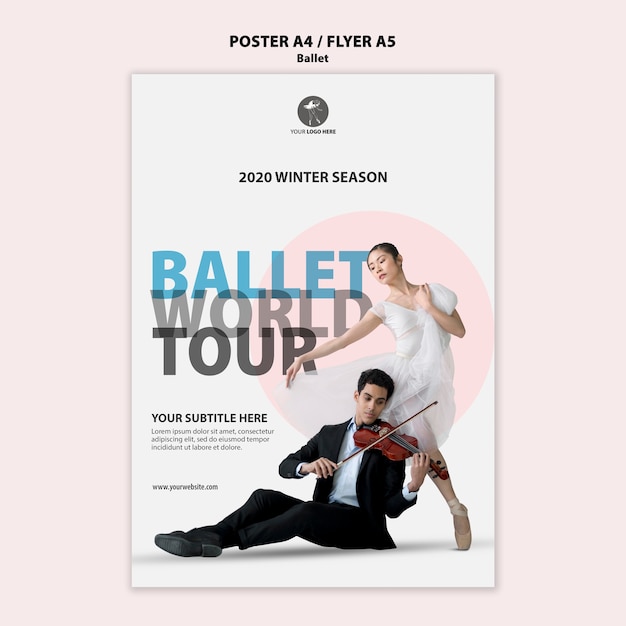 Modelo de folheto para desempenho de balé