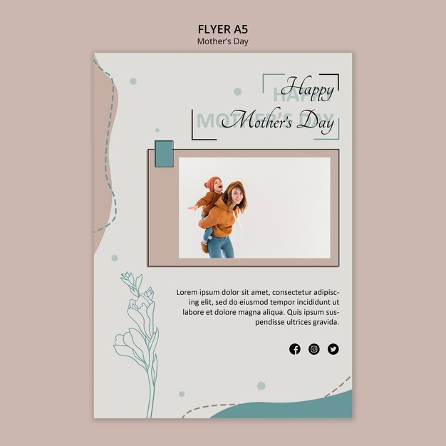 Modelo de folheto para o dia das mães
