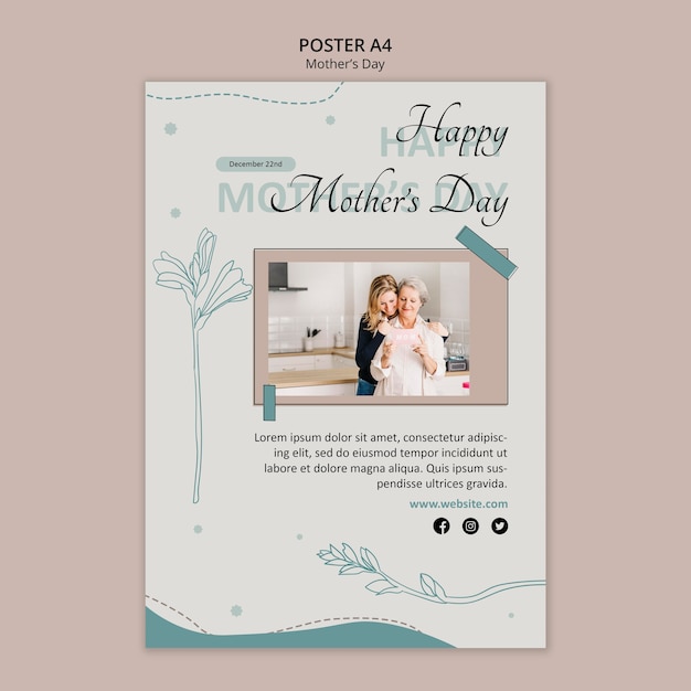 Modelo de folheto para o dia das mães