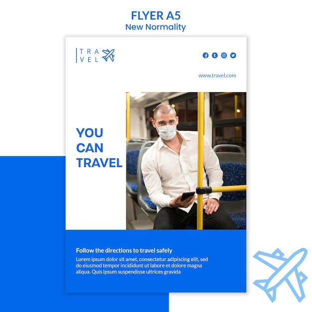 Modelo de folheto para reserva de viagens