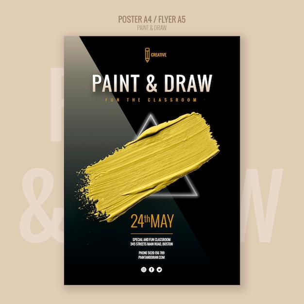 Modelo de folheto - pintar e desenhar