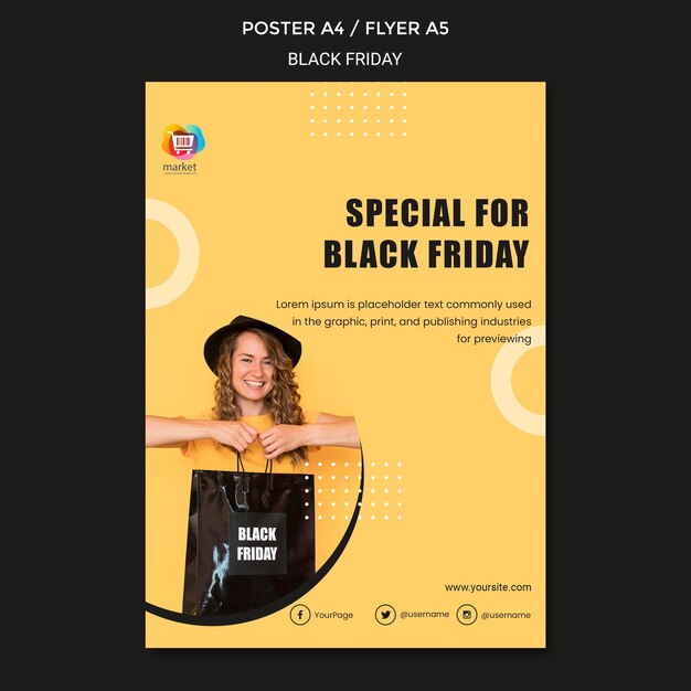 Modelo de folheto preto sexta-feira