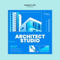 PSD grátis modelo de folheto quadrado de estúdio de arquiteto