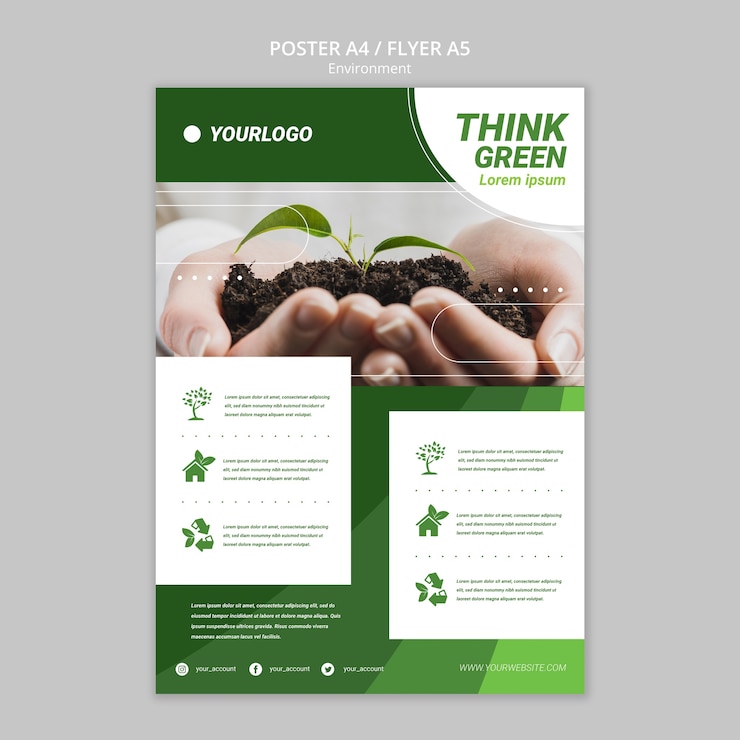 PSD grátis modelo de folheto - salvar o mundo