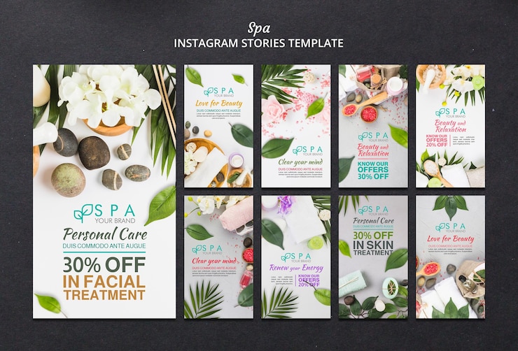 PSD grátis modelo de histórias de instagram de conceito de spa
