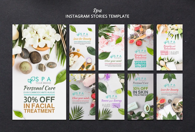 Modelo de histórias de instagram de conceito de spa