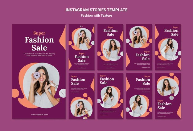 Modelo de histórias de instagram de venda de moda