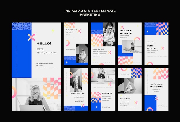 Modelo de histórias de marketing no Instagram