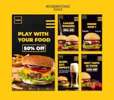 PSD grátis modelo de histórias do instagram burger