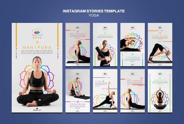 PSD grátis modelo de histórias do instagram conceito de ioga