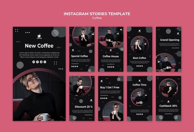 Modelo de histórias do instagram de café saboroso