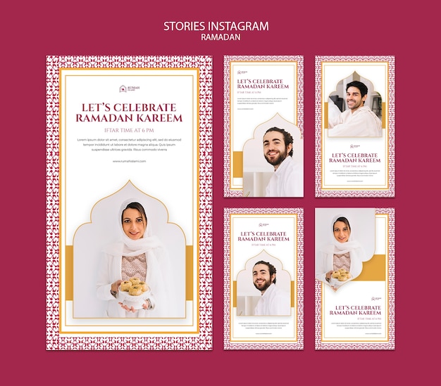 PSD grátis modelo de histórias do instagram de celebração do ramadã