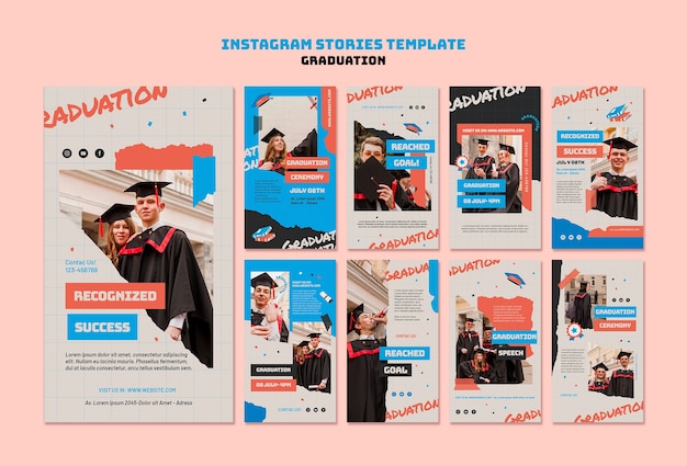 Modelo de histórias do instagram de cerimônia de formatura