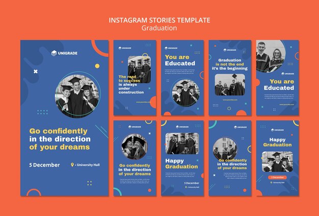 Modelo de histórias do instagram de cerimônia de formatura