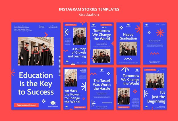 Modelo de histórias do instagram de cerimônia de formatura