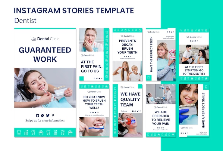 PSD grátis modelo de histórias do instagram de dentista
