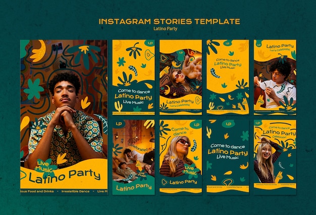 Modelo de histórias do instagram de festa latina