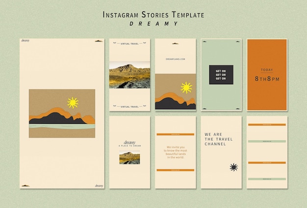 Modelo de histórias do instagram de lugares sonhadores