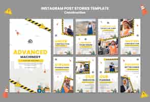 PSD grátis modelo de histórias do instagram de serviços de construção