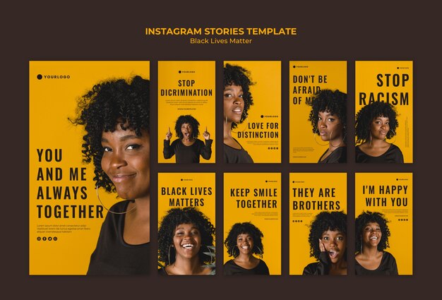 Modelo de histórias do instagram de vidas negras importa