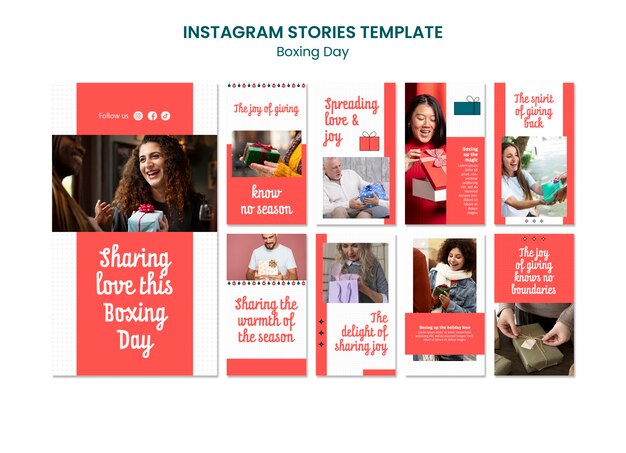 Modelo de histórias do Instagram do Boxing Day