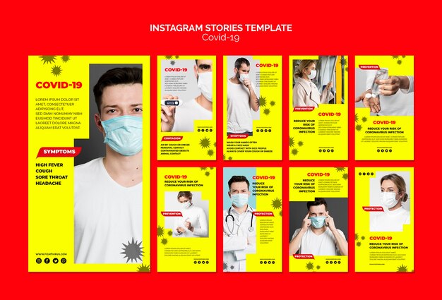 Modelo de histórias do instagram do Coronavirus
