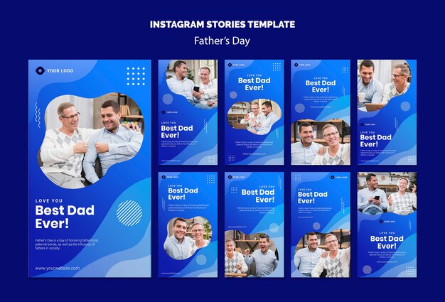 Modelo de histórias do instagram do dia dos pais