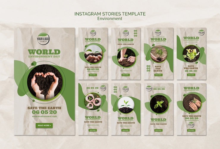 PSD grátis modelo de histórias do instagram do dia mundial do ambiente