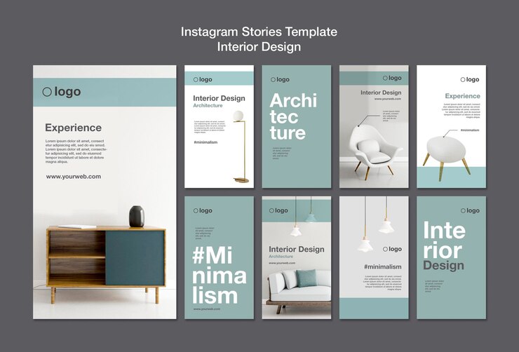 PSD grátis modelo de histórias do instagram para design de interiores