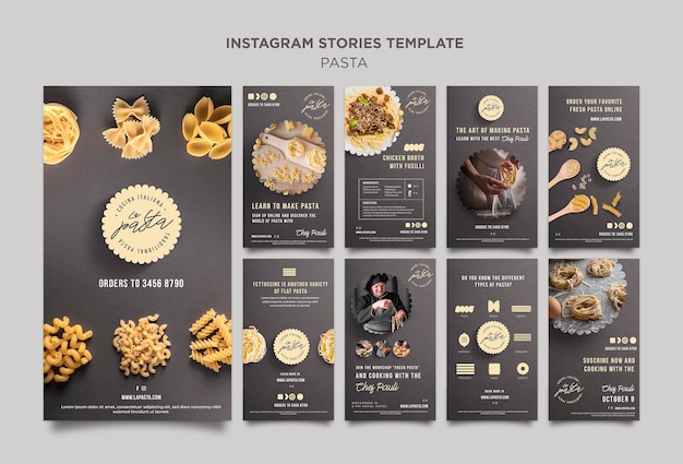 PSD grátis modelo de histórias do instagram para loja de massas