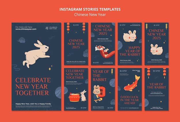 Modelo de histórias do Instagram para o Ano Novo Chinês
