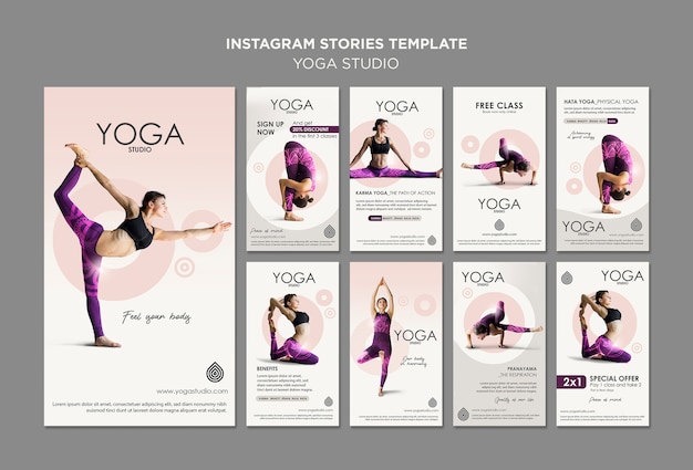 Modelo de histórias do instagram studio de yoga