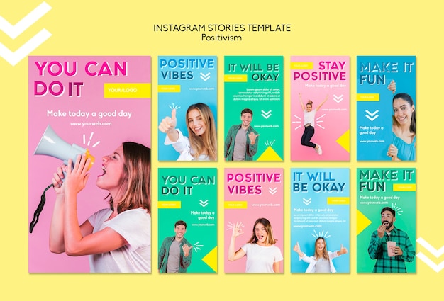 Modelo de histórias do positivismo instagram