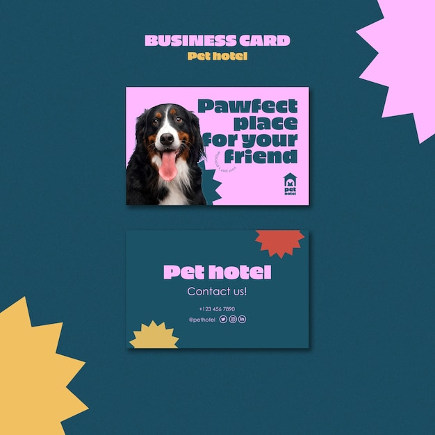 Modelo de hotel para animais de estimação de design plano