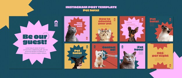Modelo de hotel para animais de estimação de design plano