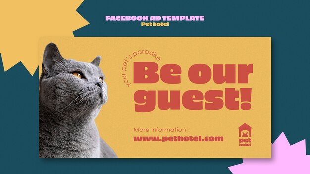 Modelo de hotel para animais de estimação de design plano