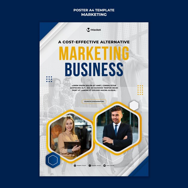Modelo de impressão comercial de marketing