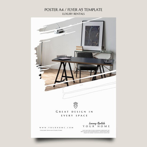 Modelo de impressão de aluguel de luxo